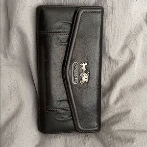 Coach Tri-Fold black leather wallet